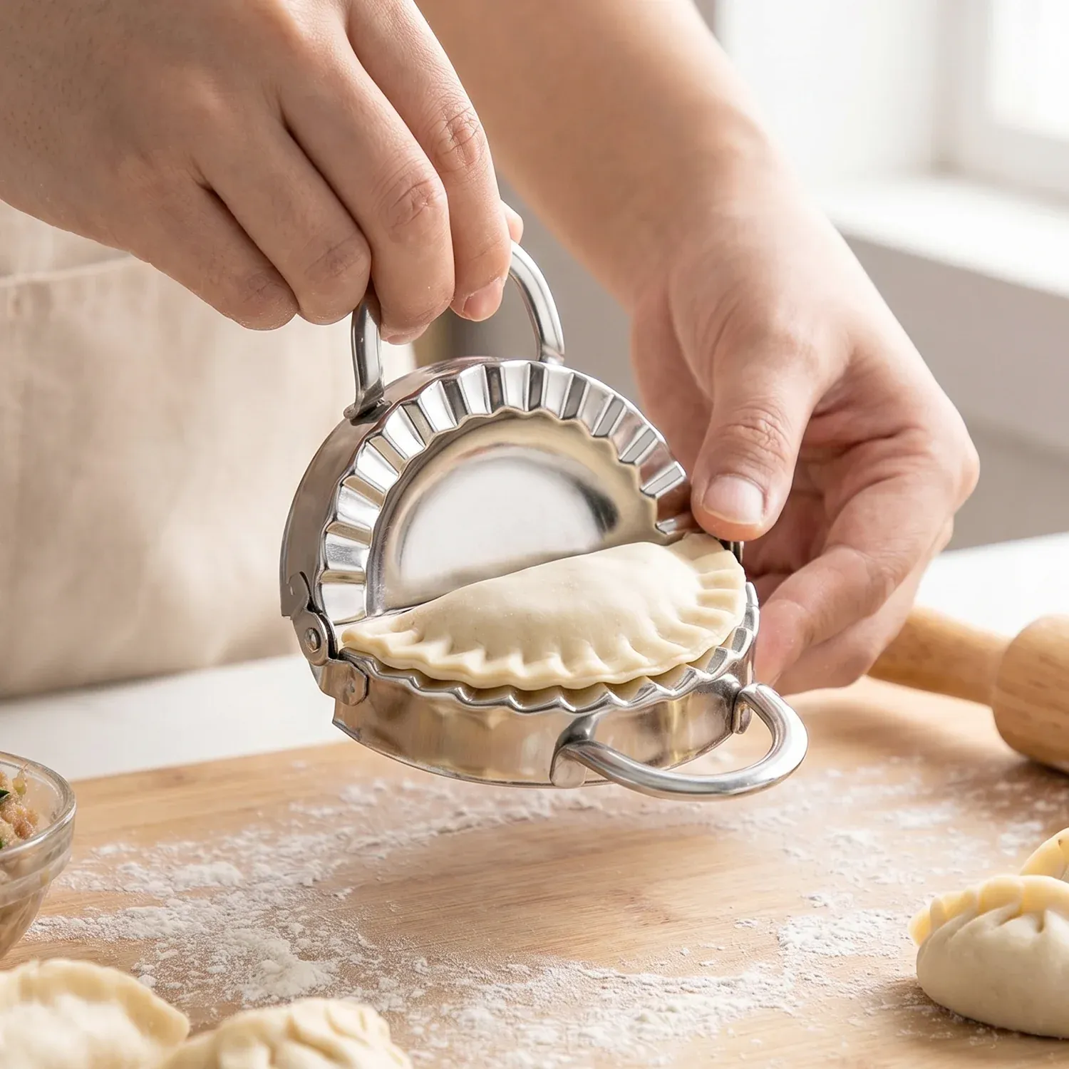 Stainless Steel Dumpling & Gujiya Maker – Durable & Easy to Use - Detailed Feature View 6
