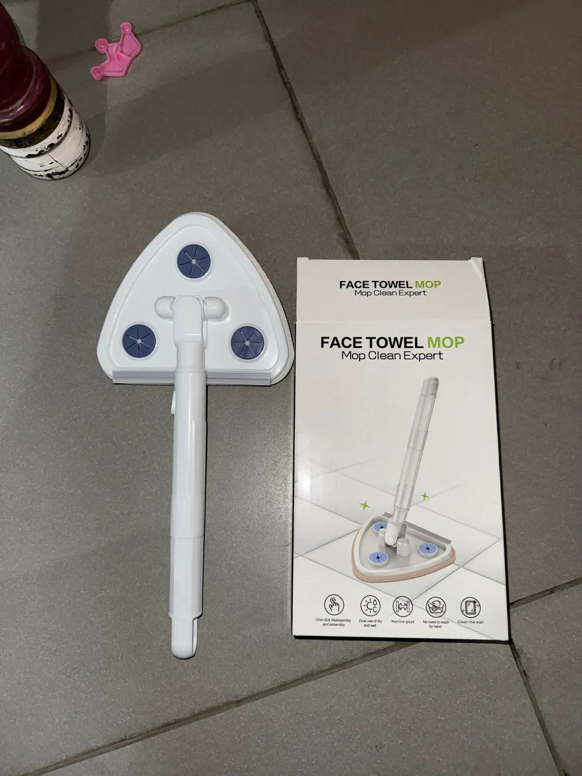 Triangular Microfiber Cleaning Mop for Glass, Walls & Floor Corners - Detailed Feature View 5