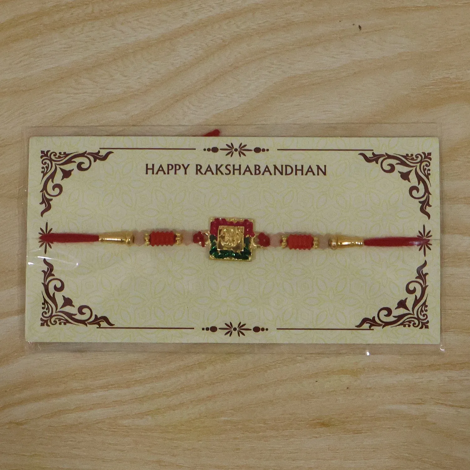 Ganesha Rakhi, Elegant Designer Thread for Raksha Bandhan - Detailed Feature View 6