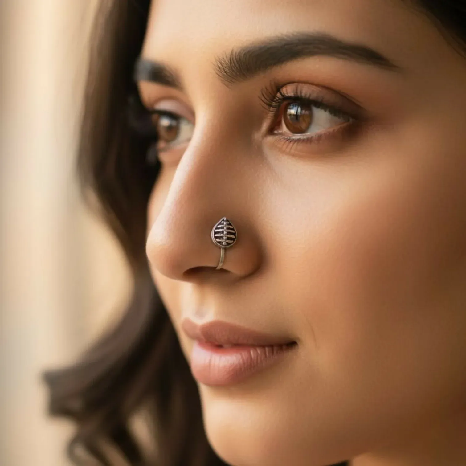 Oxidized Silver Designer Nose Pins – Pack of 5 Elegant Styles - Detailed Feature View 1