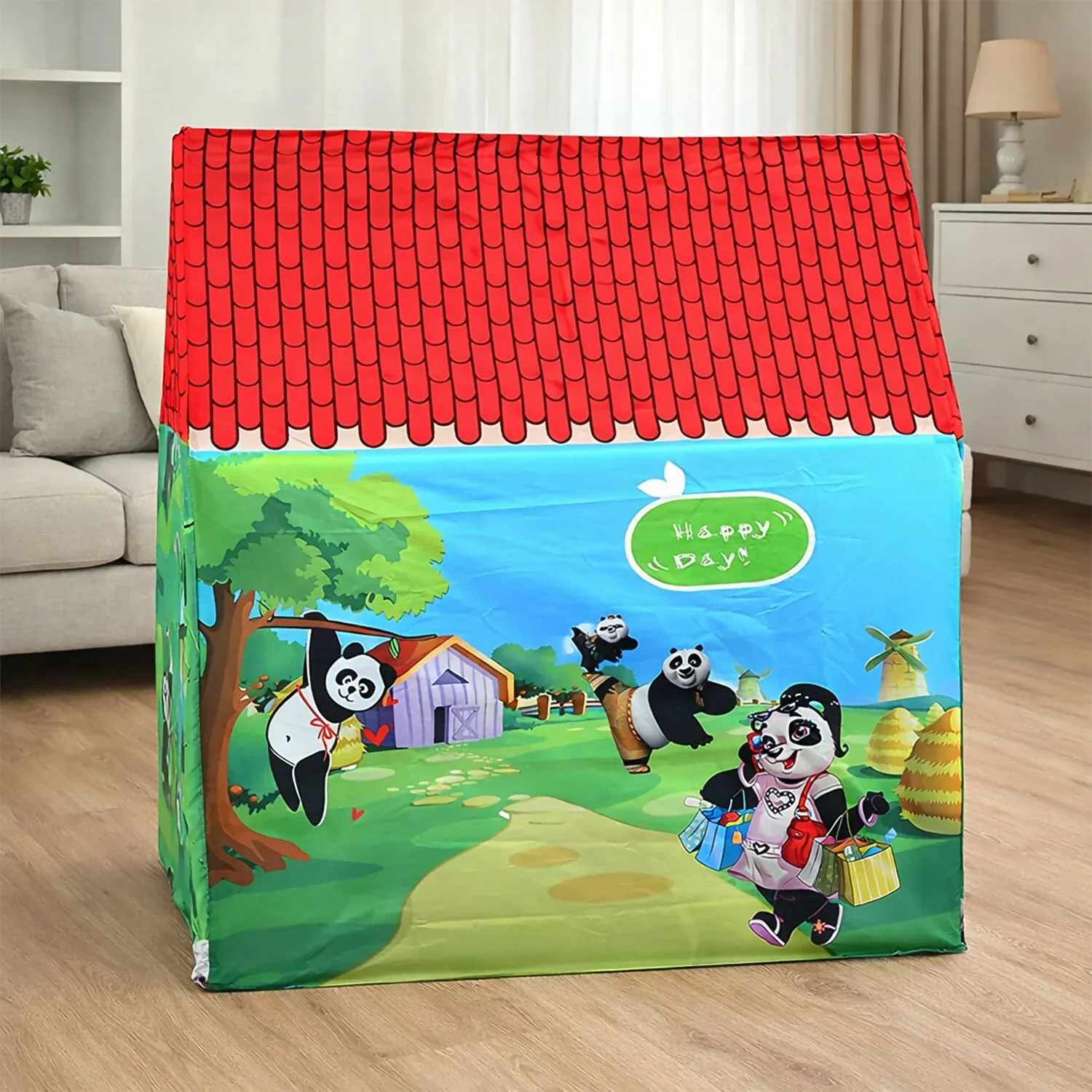 Kids Play Tent House – Panda Theme Foldable Fun - Detailed Feature View 3