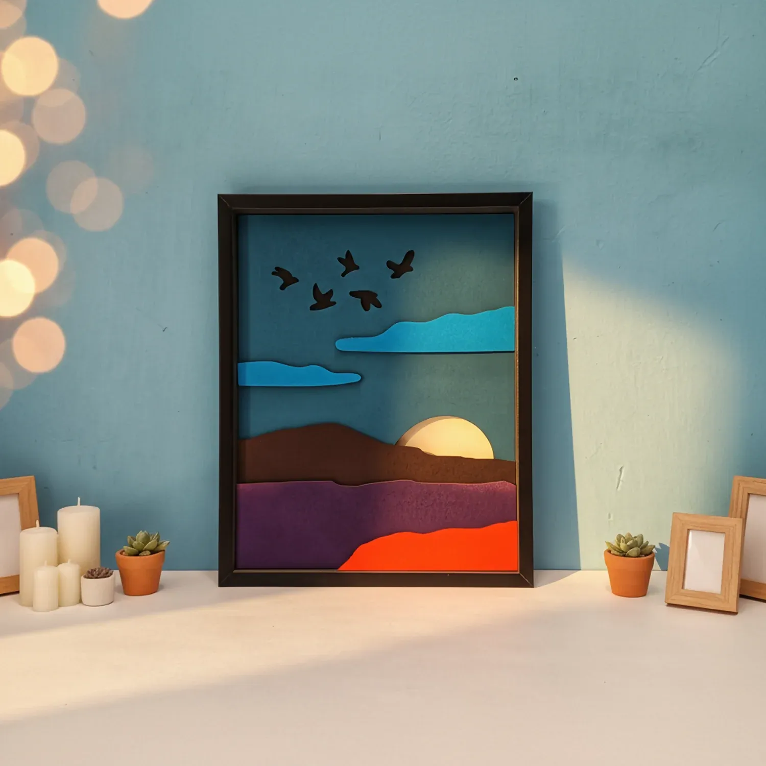 Premium Wooden Mountain Wall Art – Handcrafted Nature Decor - Buy Online at Alikart