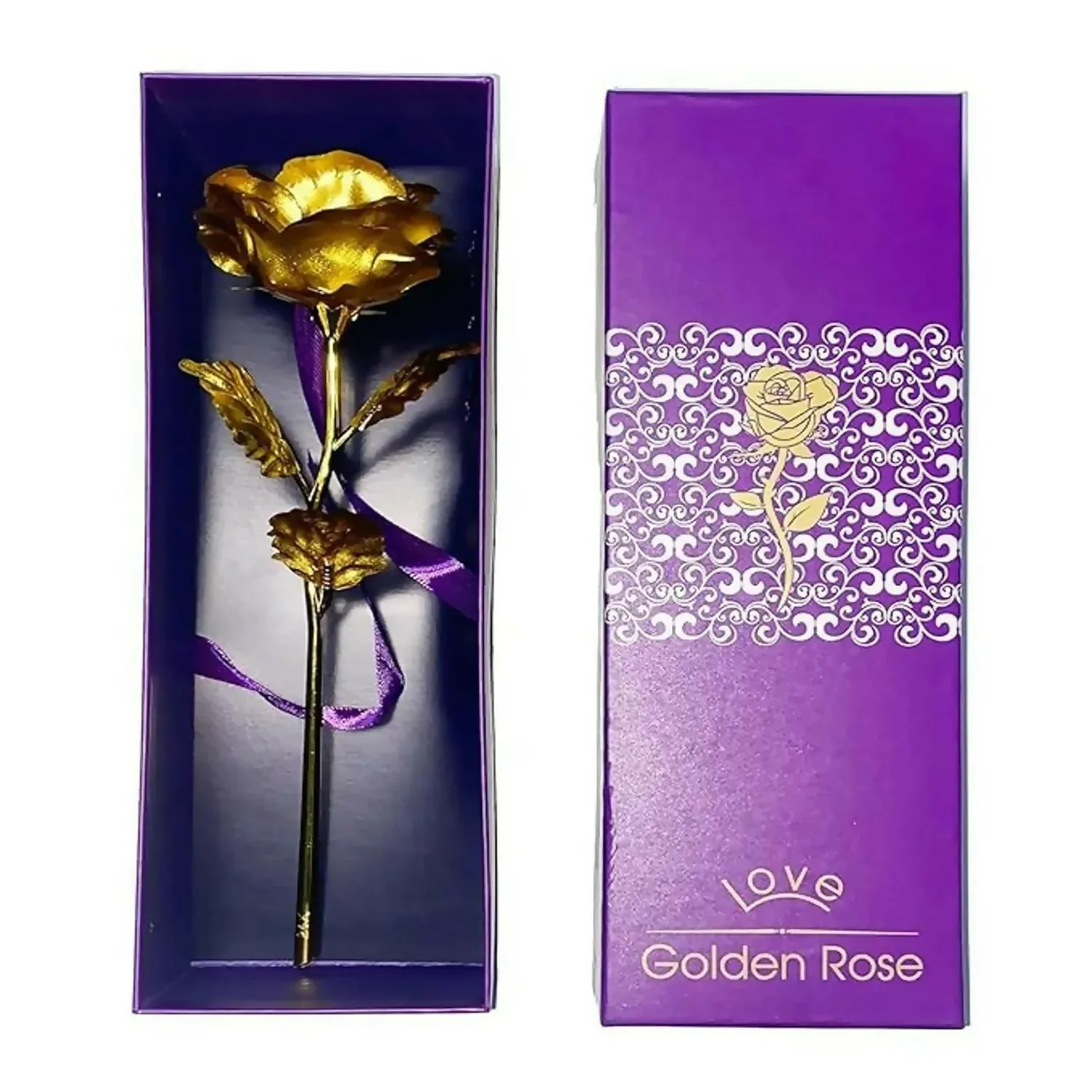 Gold Plated Artificial Rose – Eternal Love Decor Gift - Detailed Feature View 7
