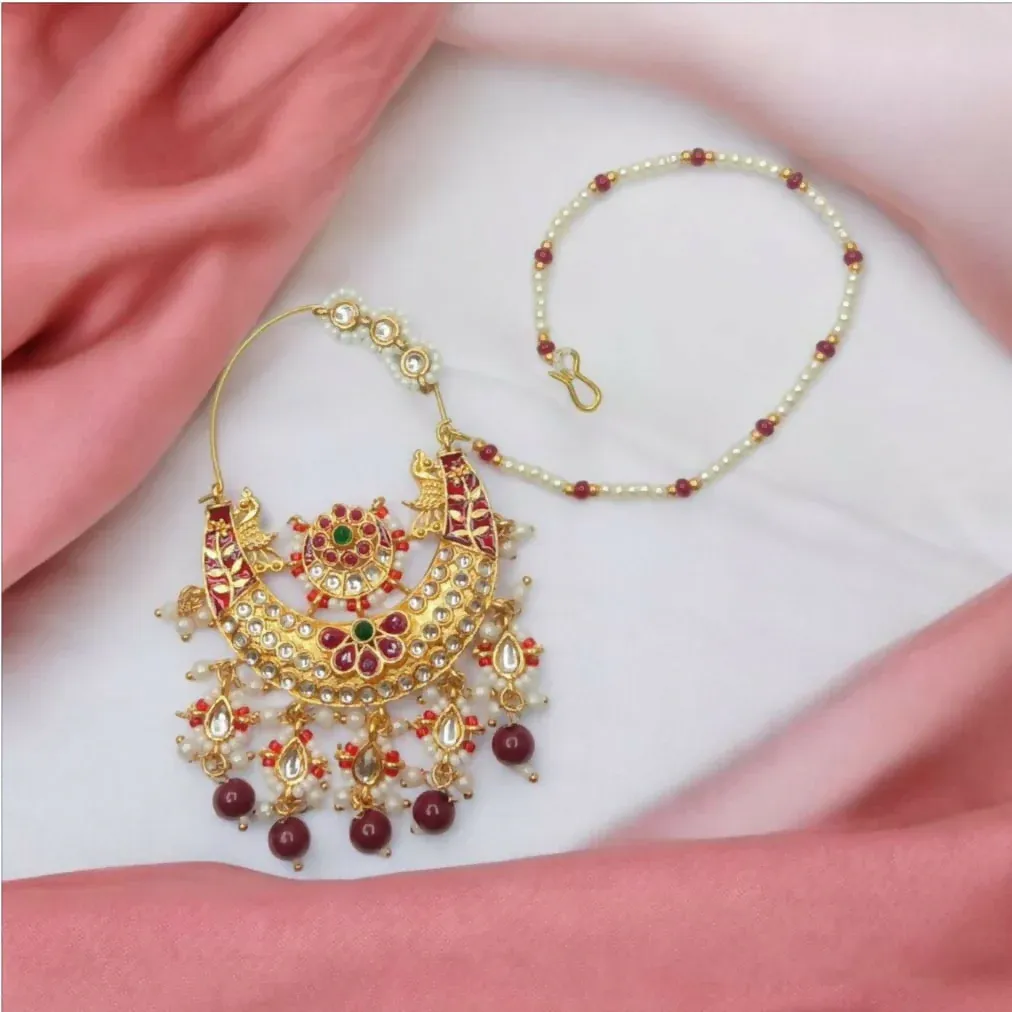 Rajputi Nath – Elegant Gold-Plated Jewellery for Women & Girls - Detailed Feature View 3