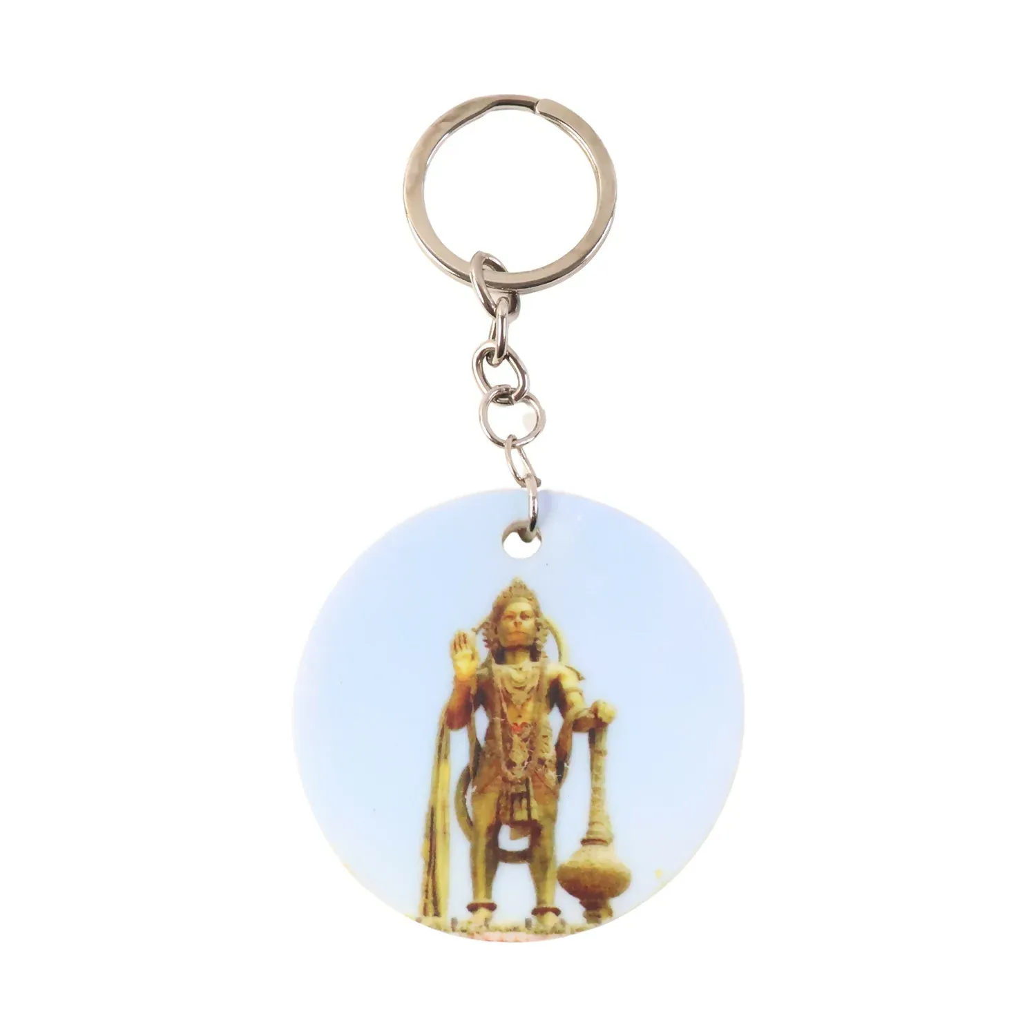 Hanuman Mandir Keychain – Bright Devotional Lightweight Accessory - Detailed Feature View 3