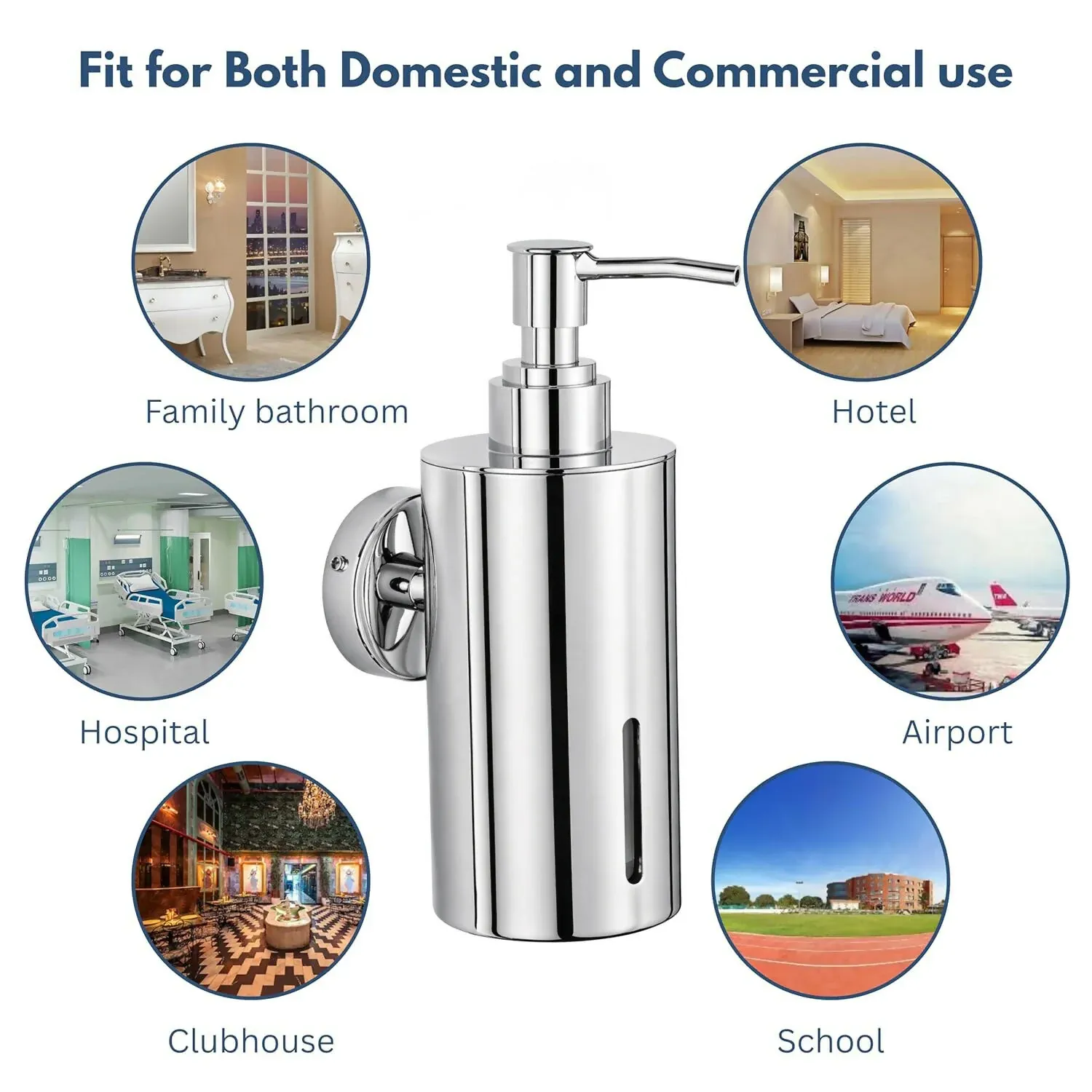 Stainless Steel Wall-Mounted Liquid Soap Dispenser – Modern & Durable - Detailed Feature View 4