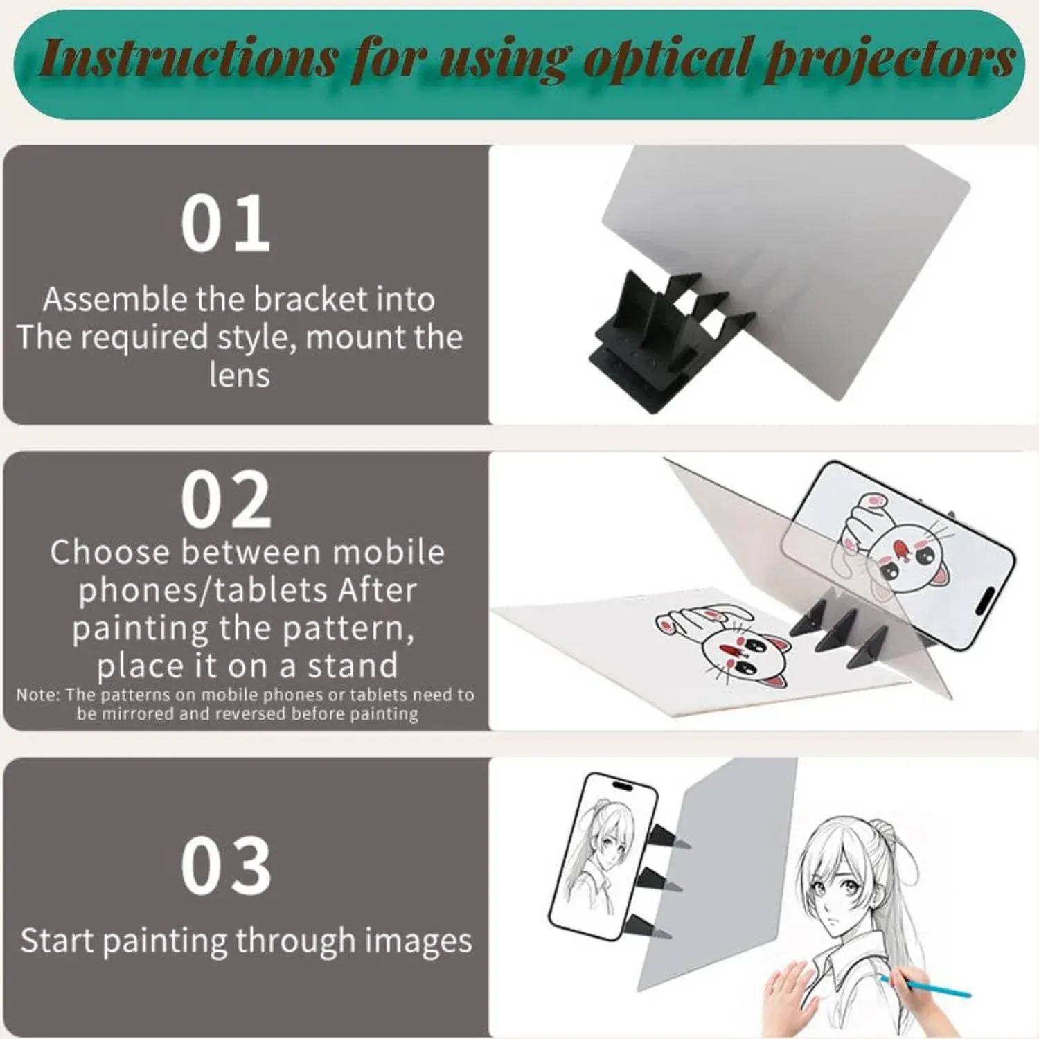 Mobile Phone Drawing Projector Kit – Adjustable Stand for Kids - Detailed Feature View 6