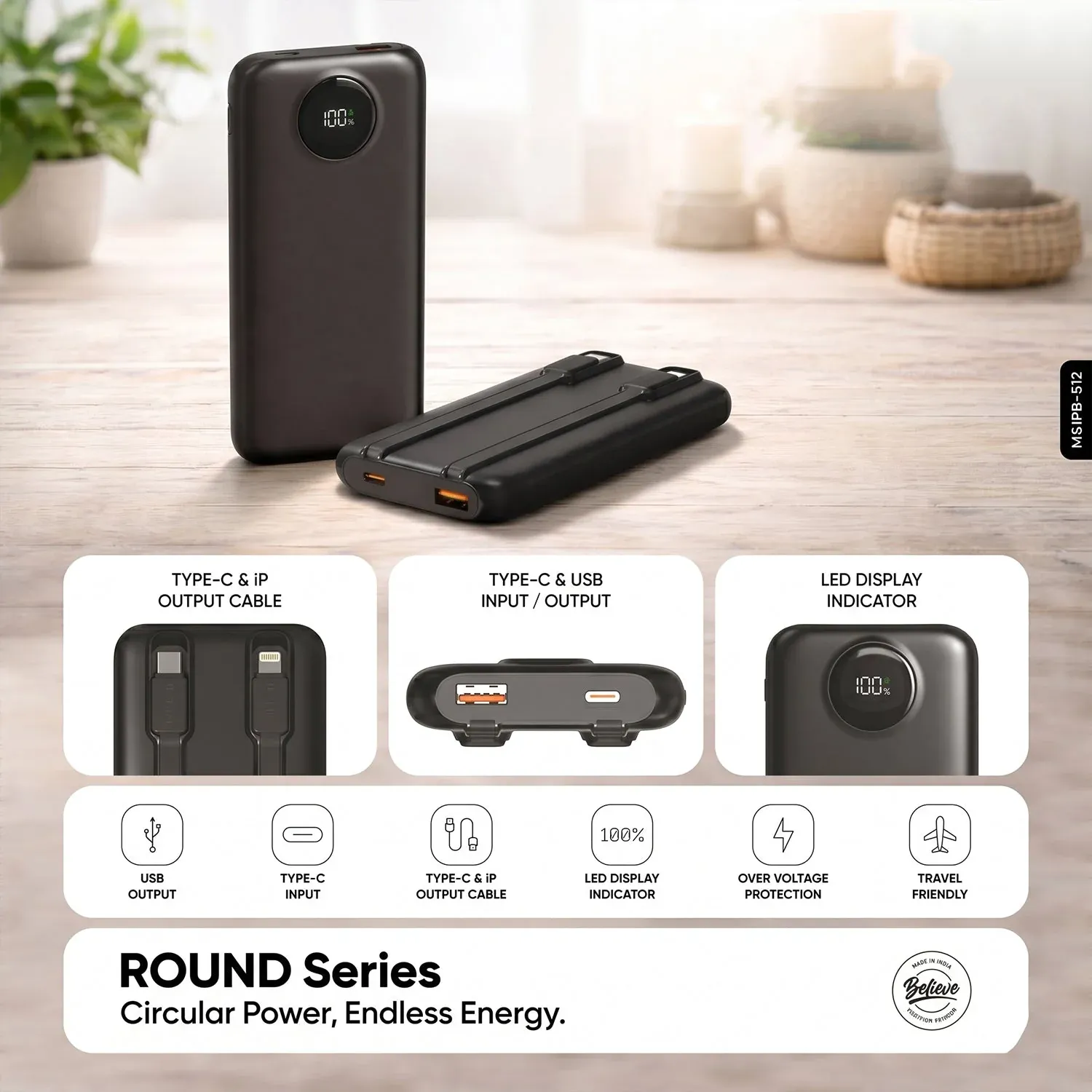 Power Bank – 10000mAh Capacity with 33W Fast Charging and Digital Display - Detailed Feature View 3