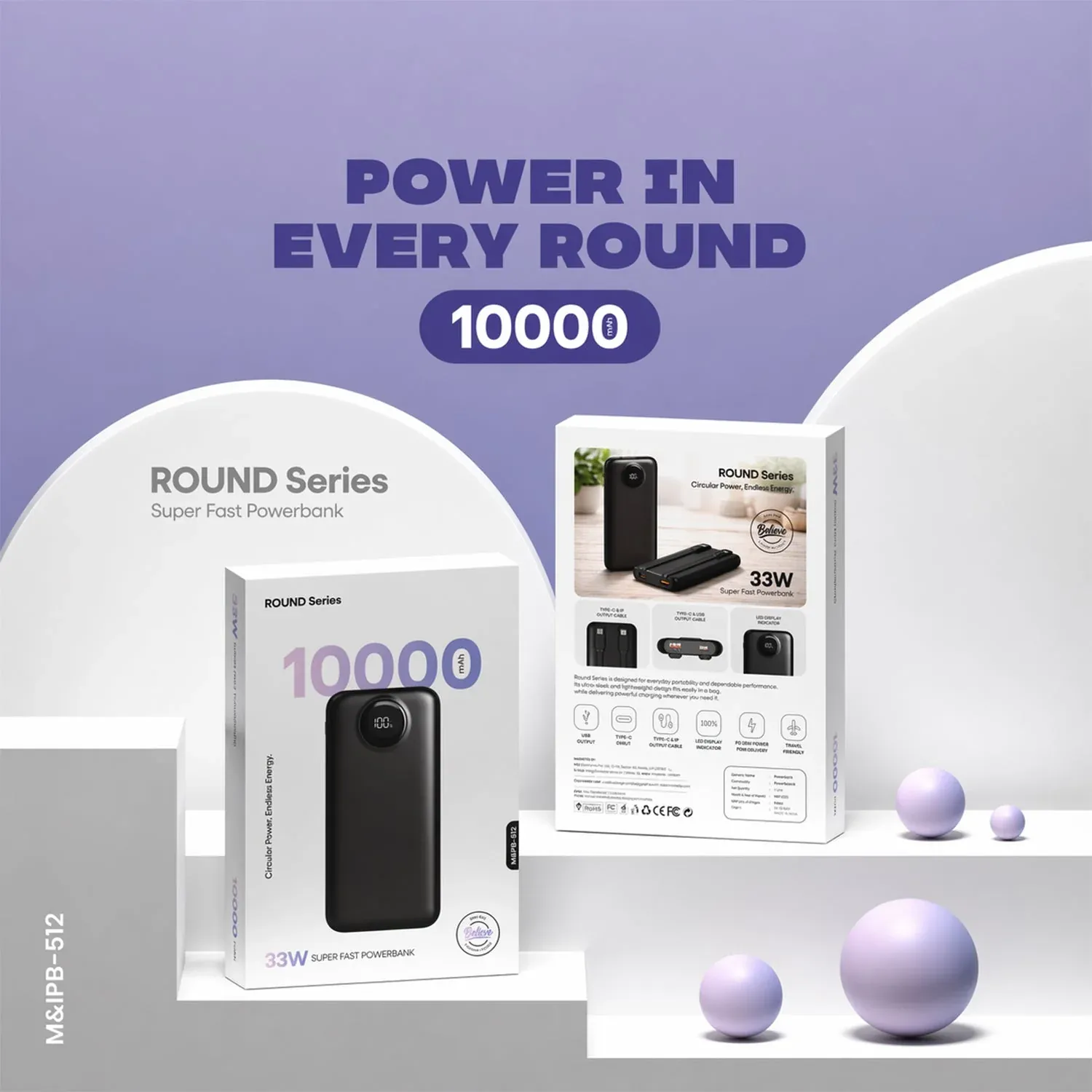 Premium Power Bank – 10000mAh Capacity with 33W Fast Charging and Digital Display - Buy Online at Alikart