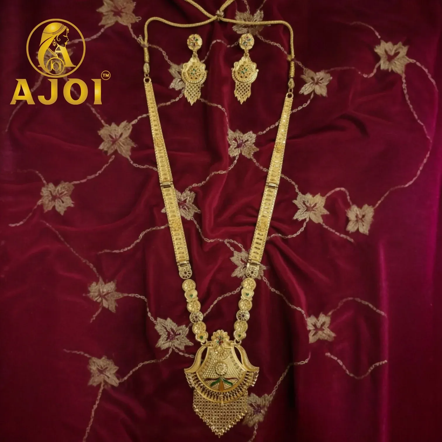 Premium Luxe Long Necklace Set – Heritage-Inspired Bridal Jewelry - Buy Online at Alikart