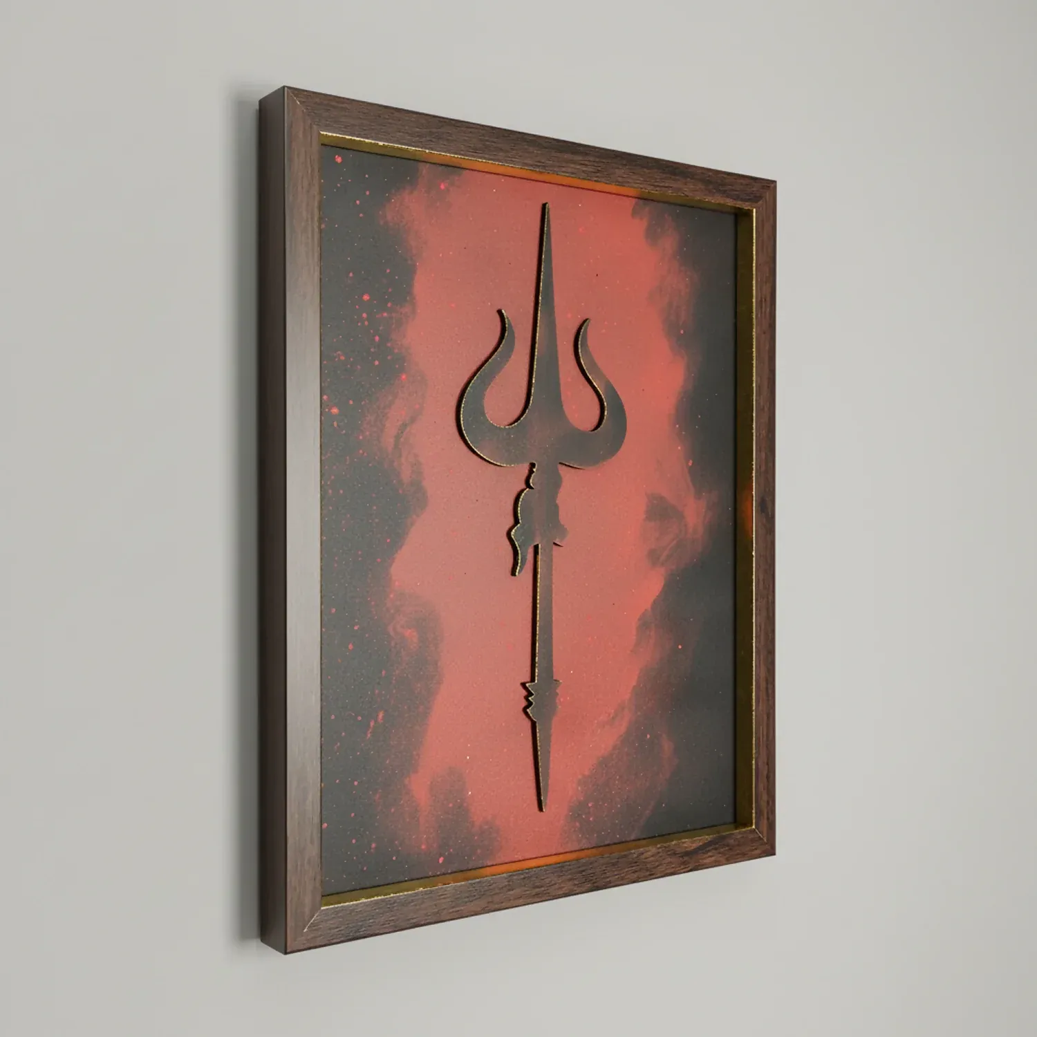 Mahadev Trishul Wall Art – Modern Spiritual Decor for Living Room - Detailed Feature View 3