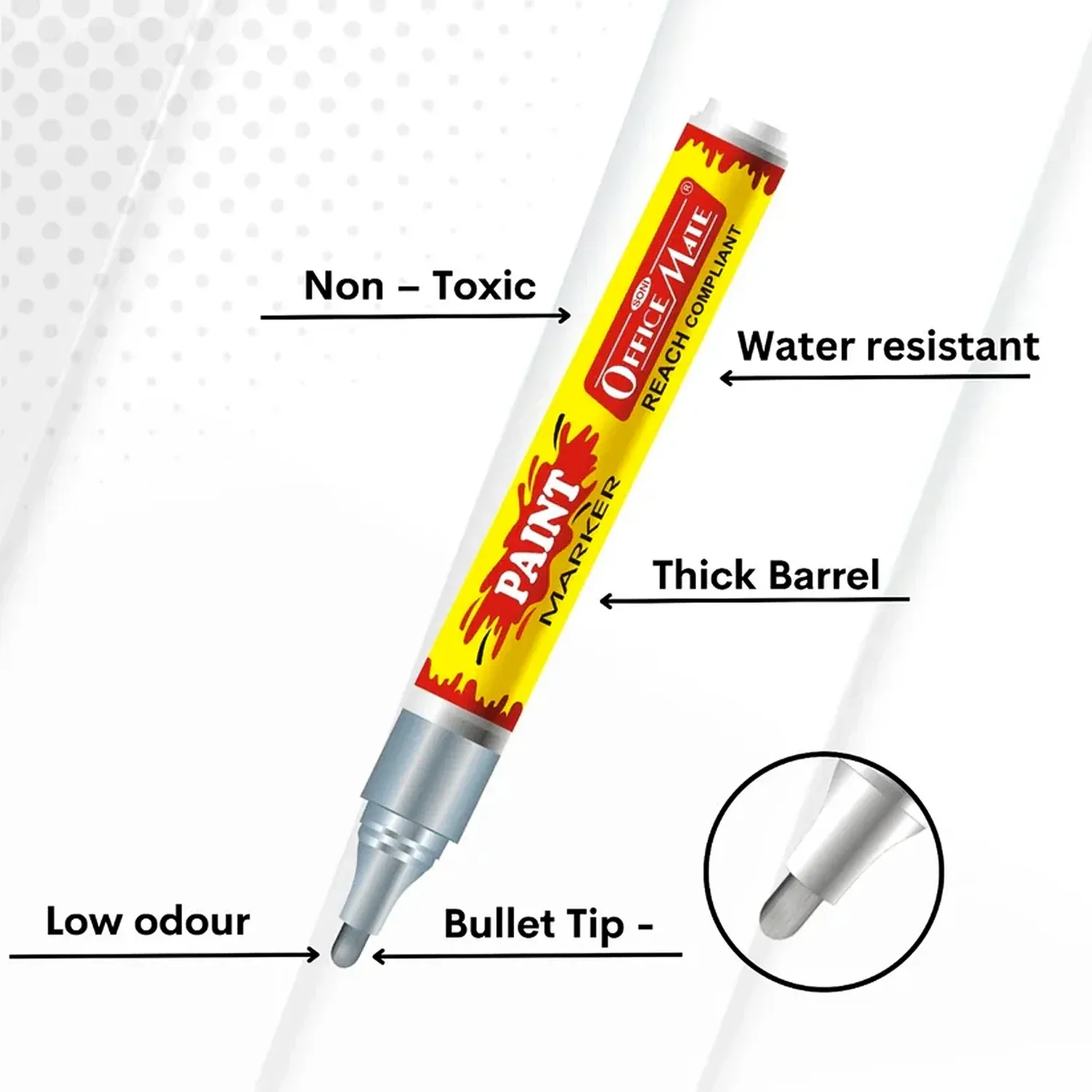 Silver Metallic Paint Marker – Waterproof Quick-Dry Precision Pen - Detailed Feature View 3