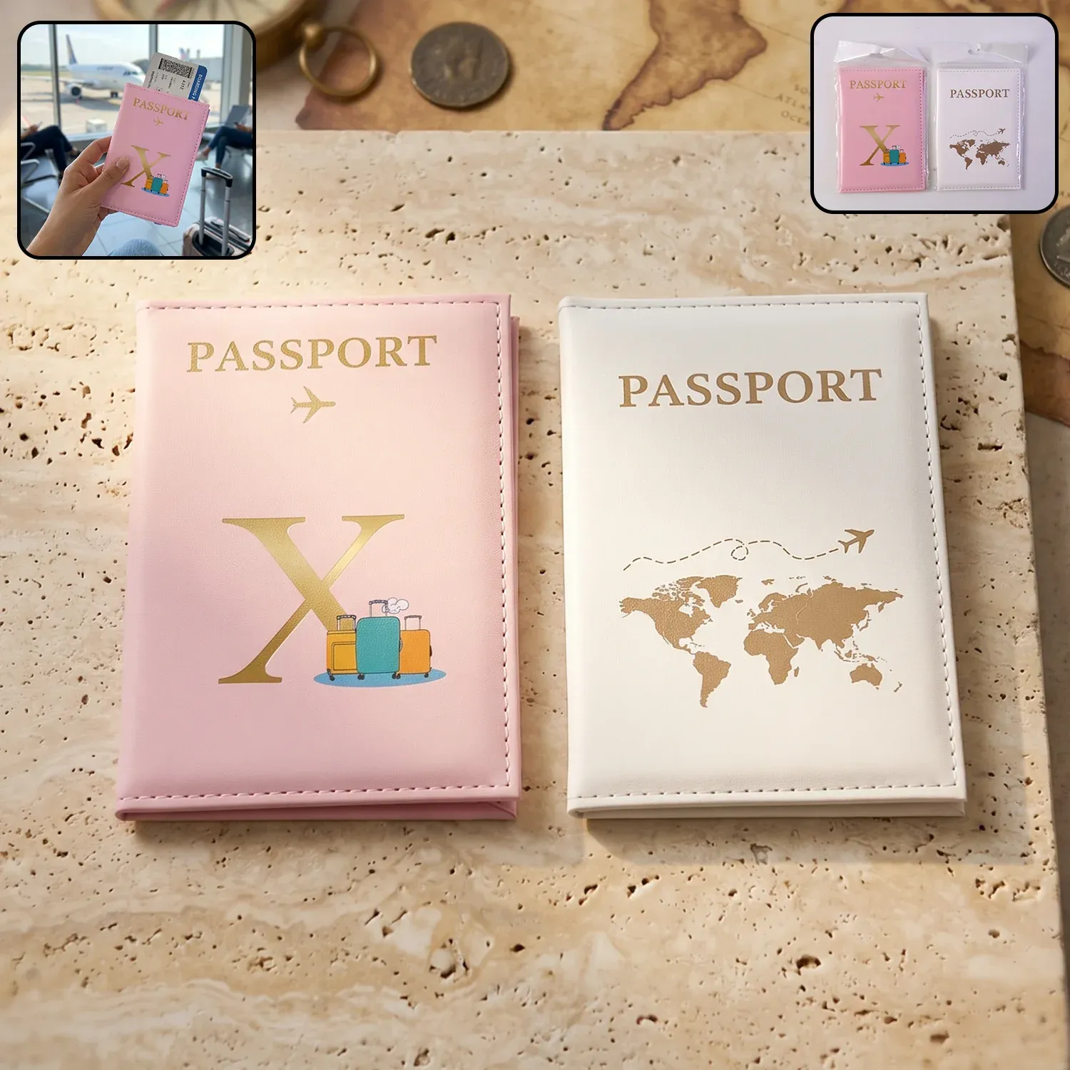 Travel Passport Holder Wallet – Stylish Mix Design & Compact - Detailed Feature View 6