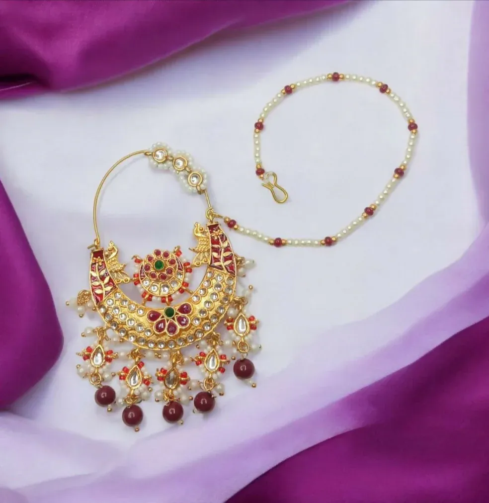 Rajputi Nath – Elegant Gold-Plated Jewellery for Women & Girls - Detailed Feature View 2