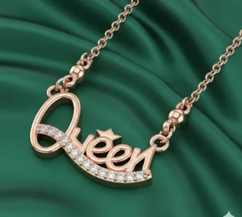 Queen Pendant Necklace Rose Gold Plated – Elegant Crystal Accent