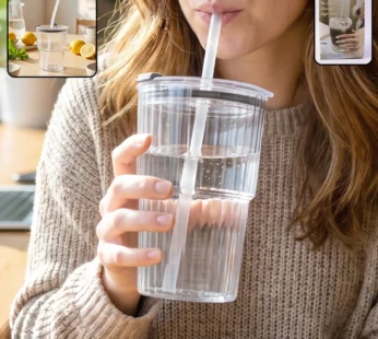 Plastic Tumbler with Lid – 450ml Reusable, Clear & Leak-Proof