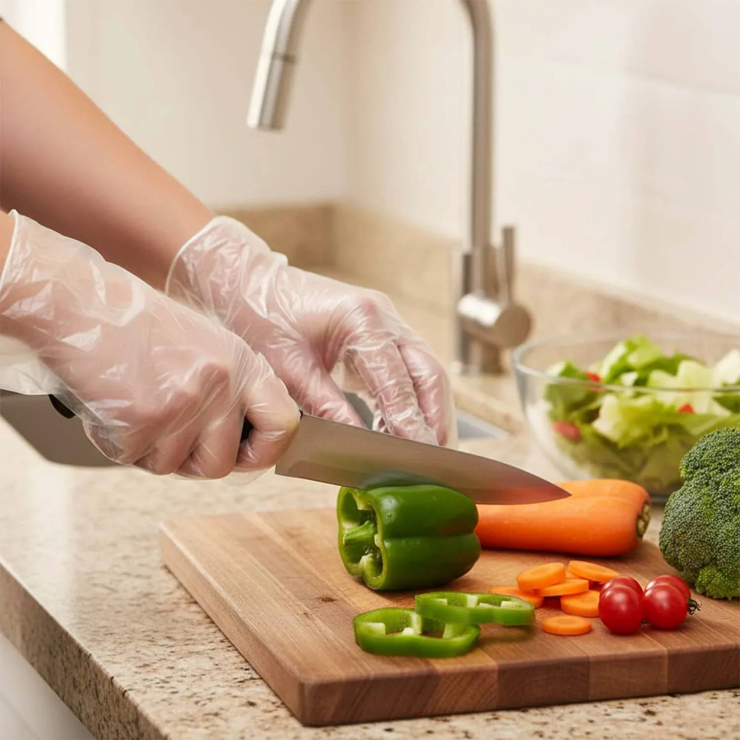 Disposable Plastic Gloves – Hygienic & Practical for Home & Commercial Use - Detailed Feature View 2