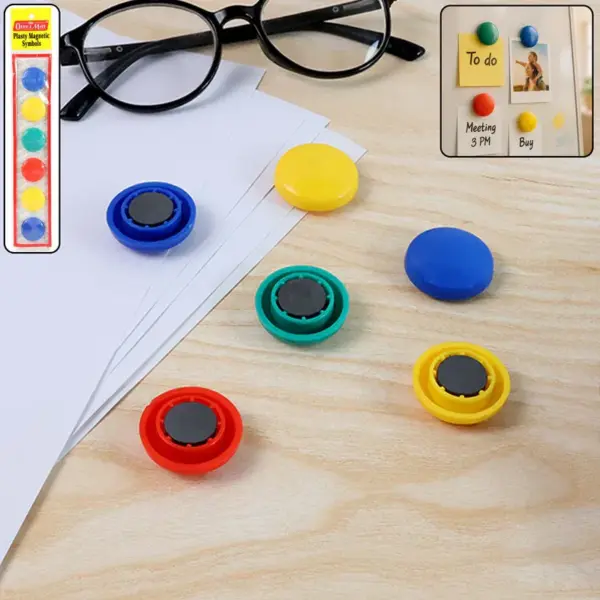 Magnetic Symbols – Set of 6 Vibrant Round Office Magnets