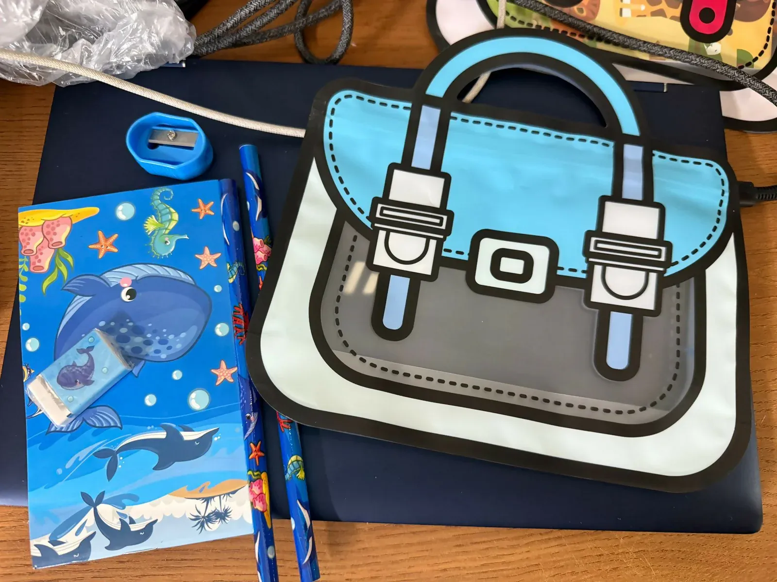 Boys Cartoon Stationery Set – Complete School Kit with Pouch - Detailed Feature View 3