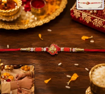 Mini Lord Ganesha Rakhi – Traditional Designer Gift for Brother