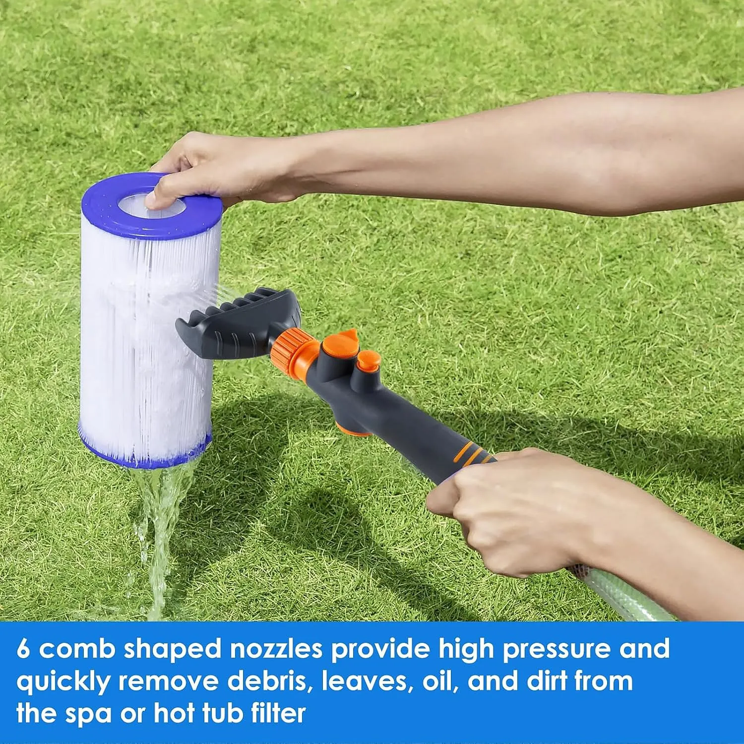 Pool Filter Cartridge Cleaner Nozzle – High-Pressure Multi-Jet Spray - Detailed Feature View 5