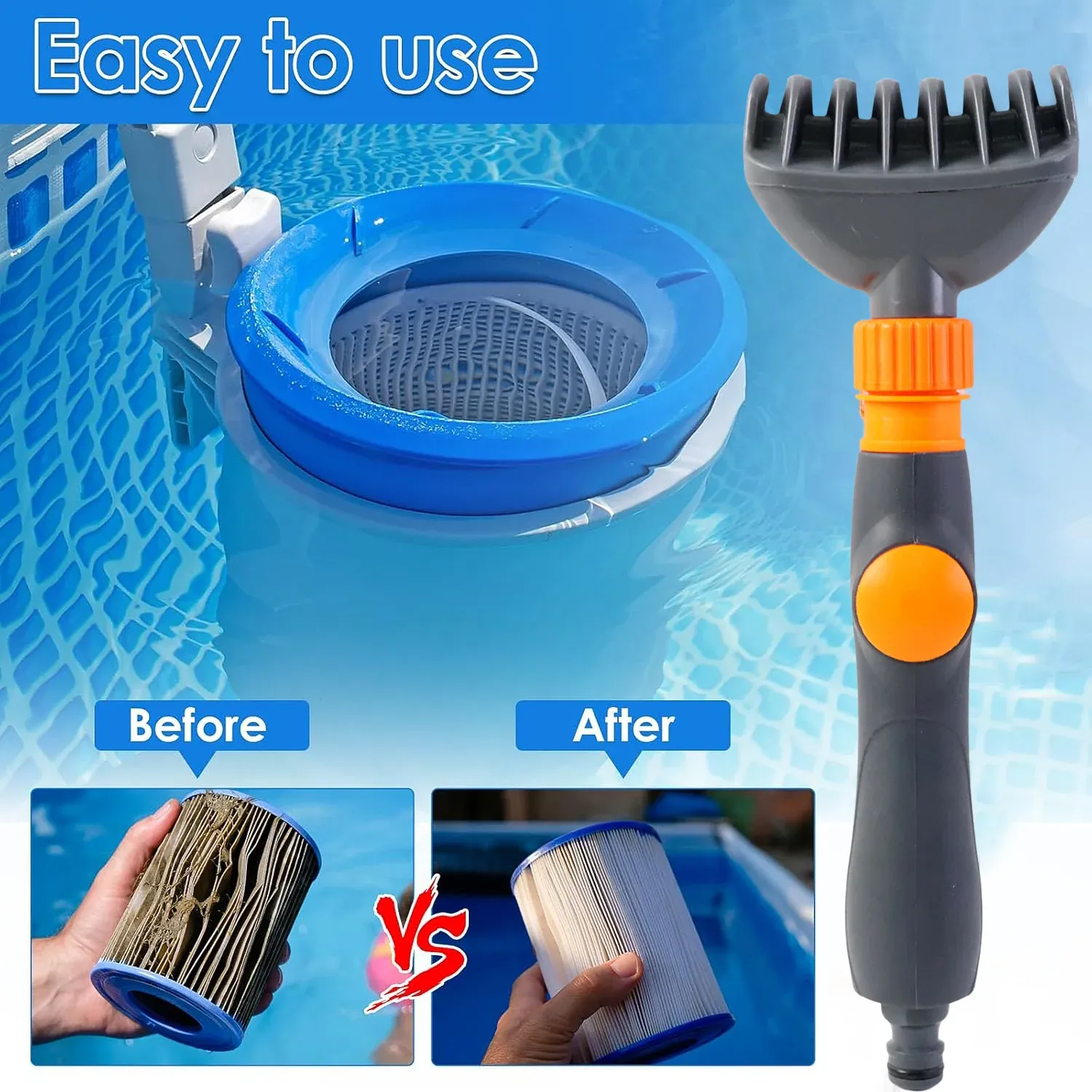 Pool Filter Cartridge Cleaner Nozzle – High-Pressure Multi-Jet Spray - Detailed Feature View 3