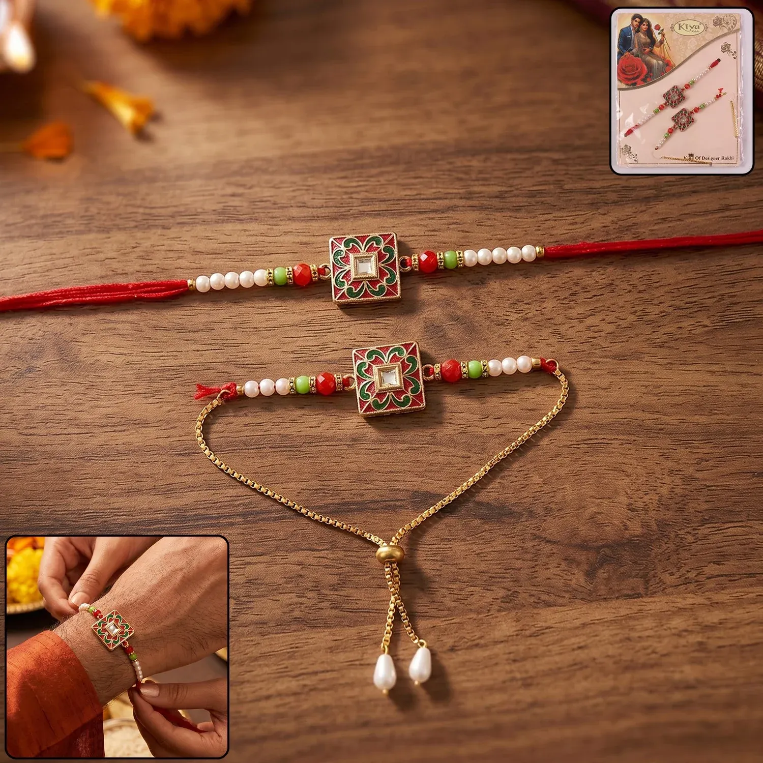 Premium Rakhi – Traditional Pearl Beads Design for Raksha Bandhan - Buy Online at Alikart
