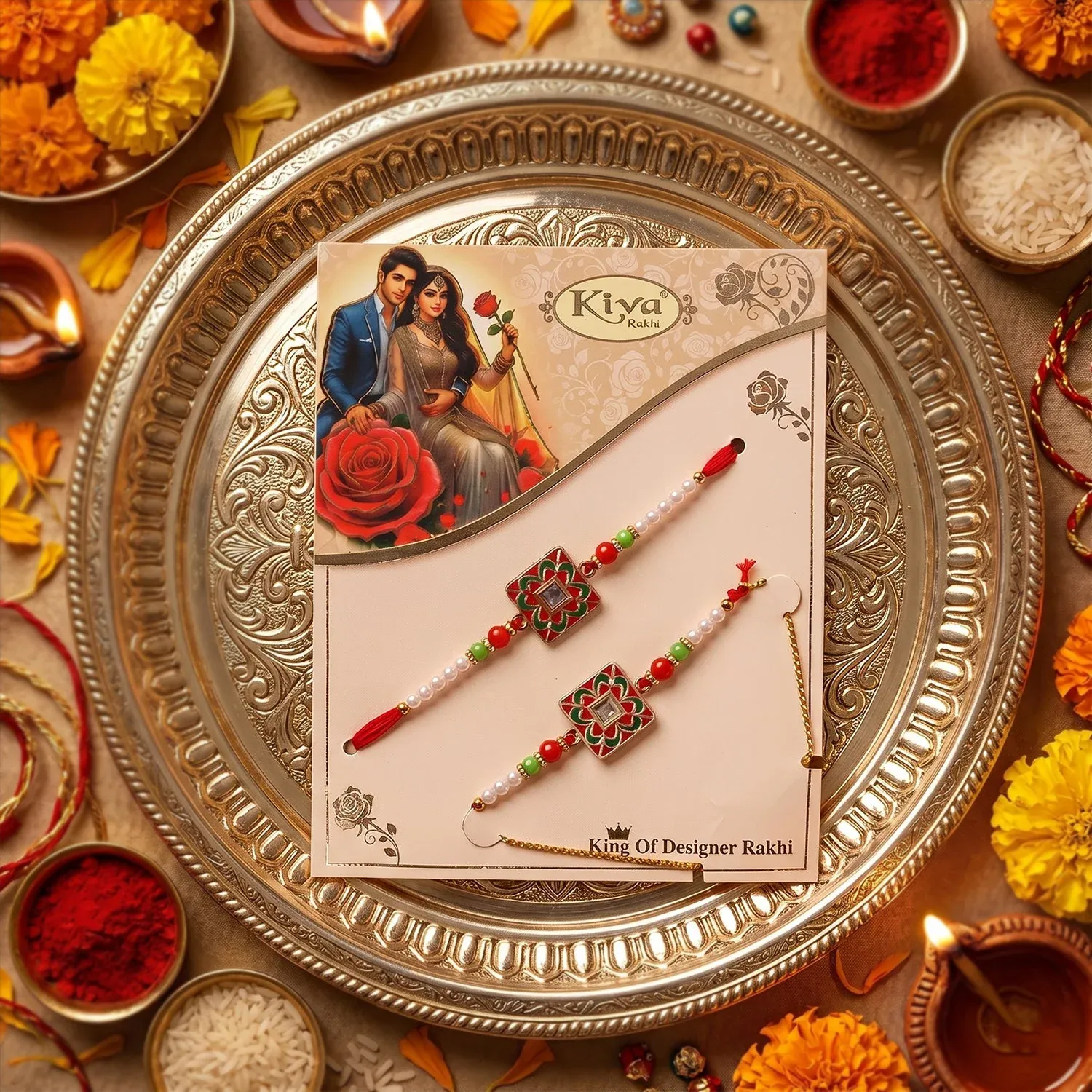 Rakhi – Traditional Pearl Beads Design for Raksha Bandhan - Detailed Feature View 3
