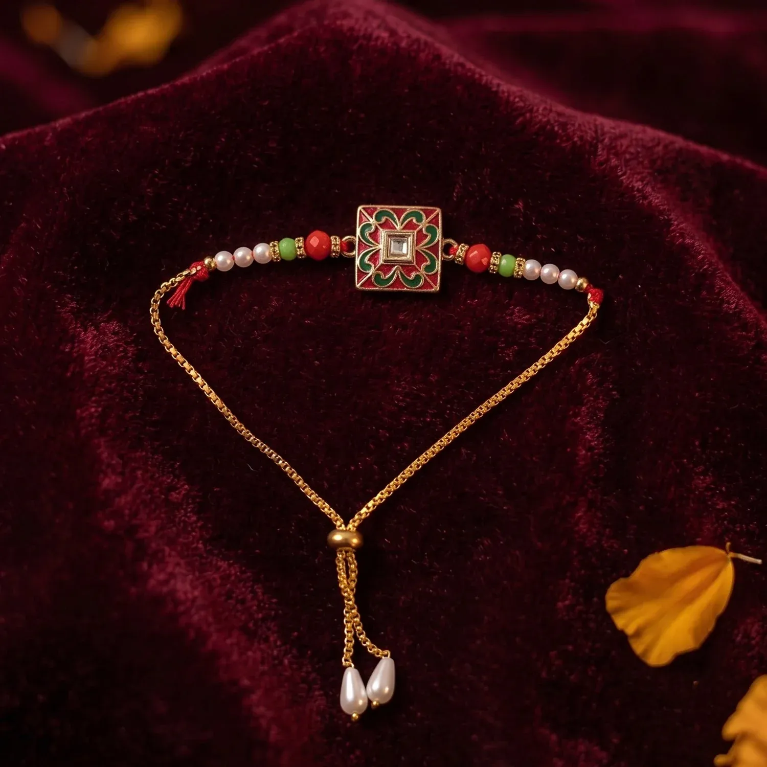 Rakhi – Traditional Pearl Beads Design for Raksha Bandhan - Detailed Feature View 6