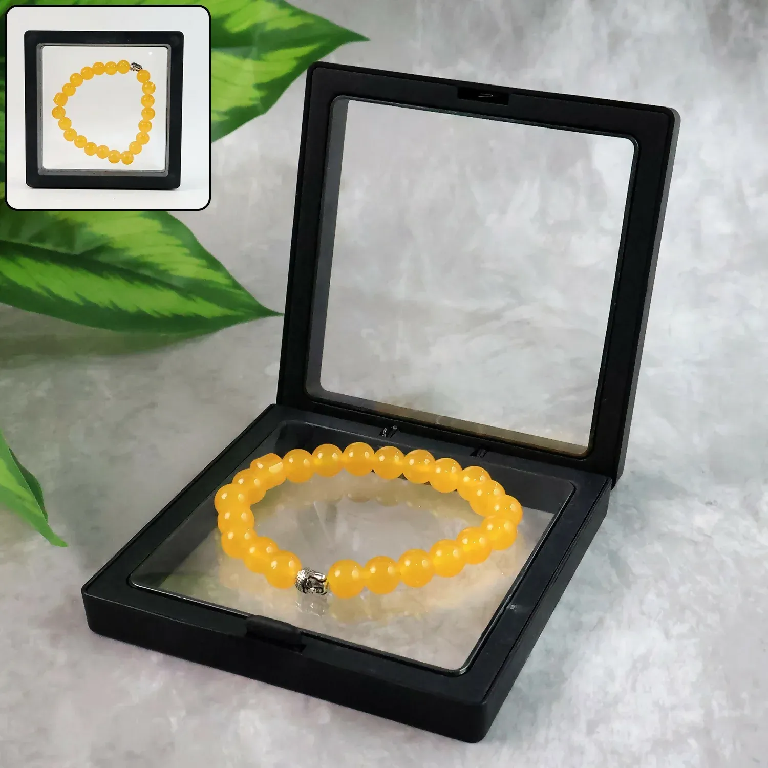 Premium Yellow Buddha Bead Bracelet – Elegant Spiritual Charm Accessory - Buy Online at Alikart