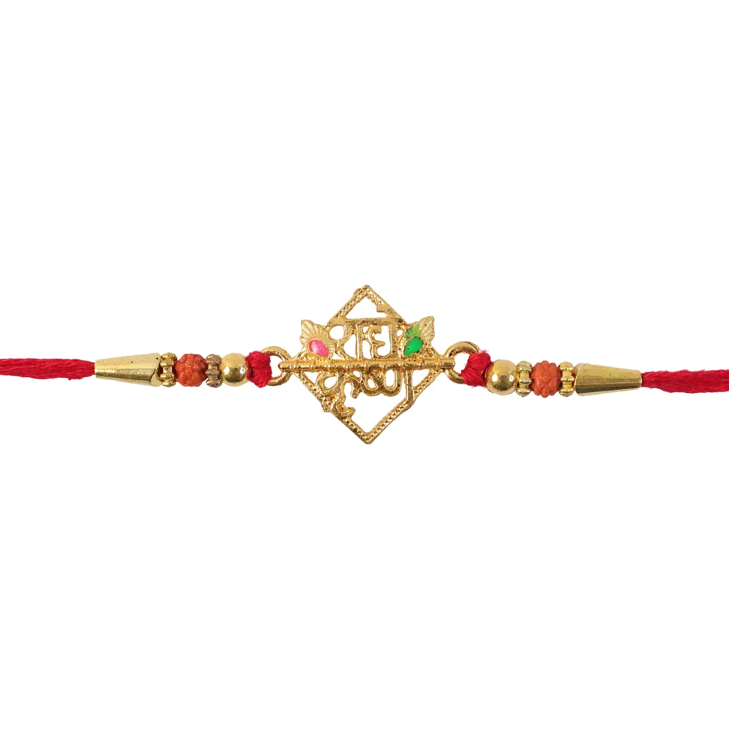 Radha Krishna Rakhi – Elegant Crystal Bead Design for Brother - Detailed Feature View 4