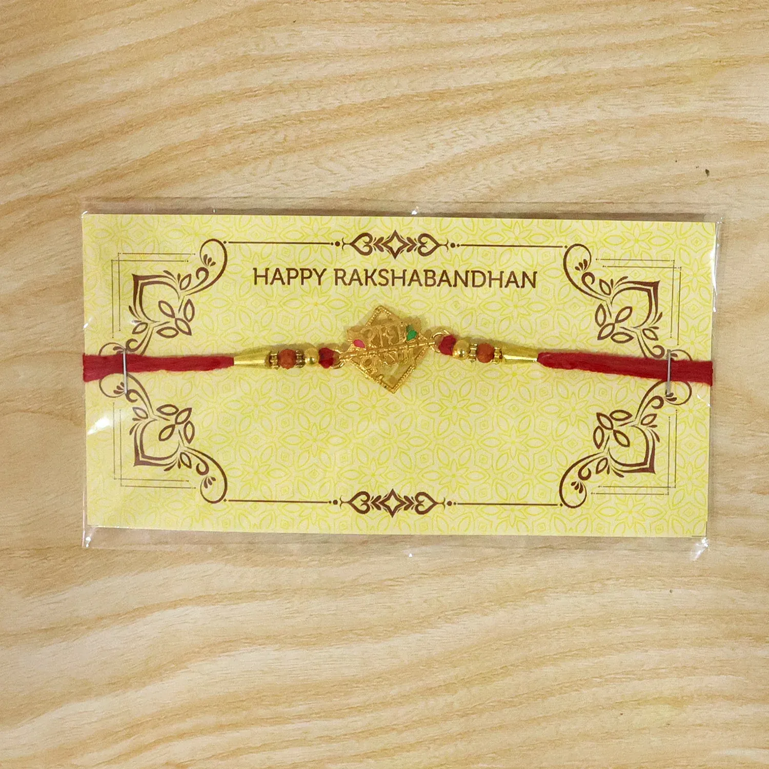 Radha Krishna Rakhi – Elegant Crystal Bead Design for Brother - Detailed Feature View 5