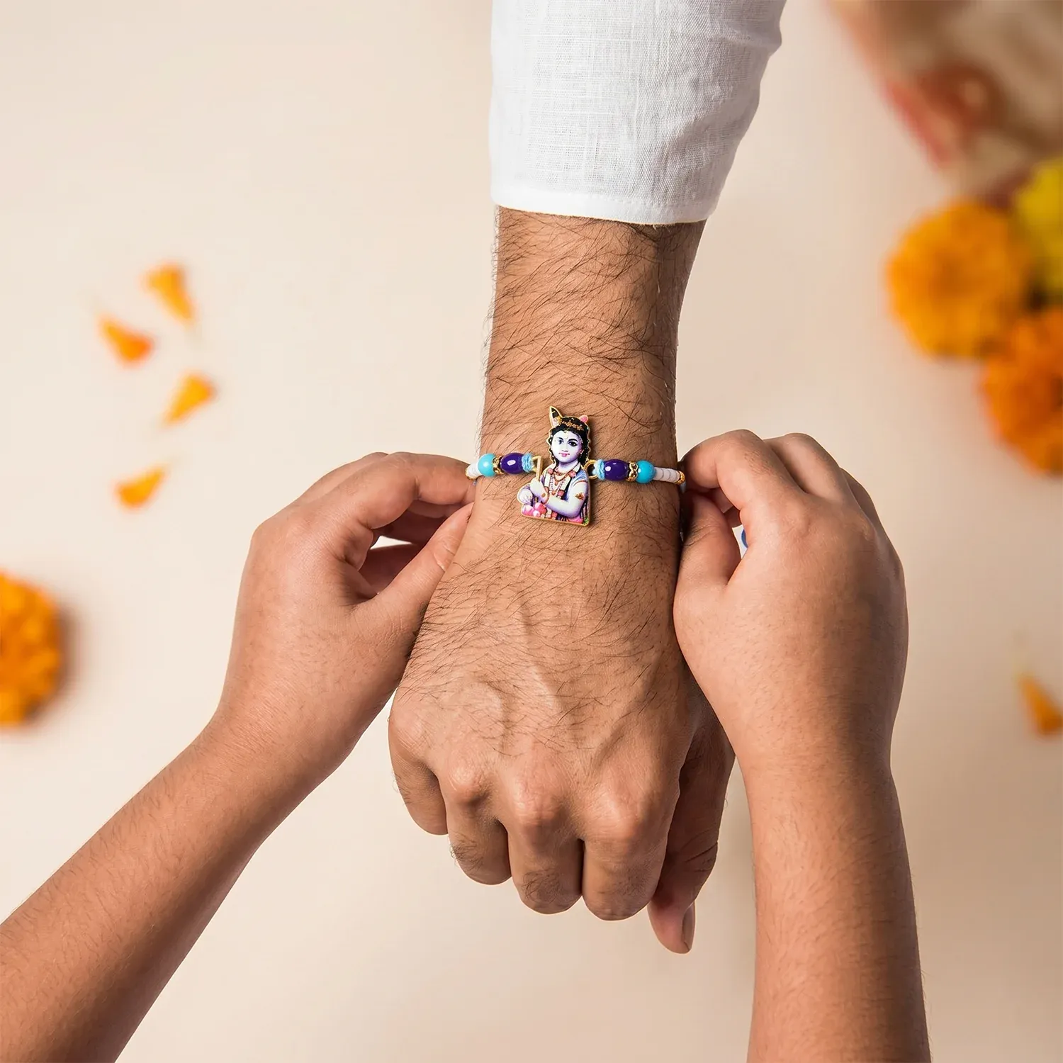 Spiritual Lord Krishna Rakhi – Beautiful & Durable Design for Raksha Bandhan - Detailed Feature View 3