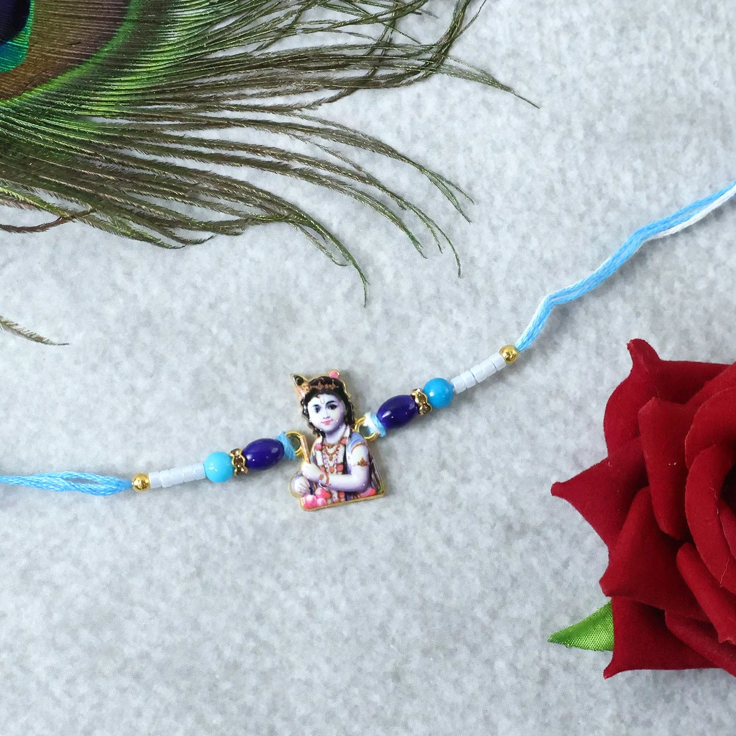 Spiritual Lord Krishna Rakhi – Beautiful & Durable Design for Raksha Bandhan - Detailed Feature View 4