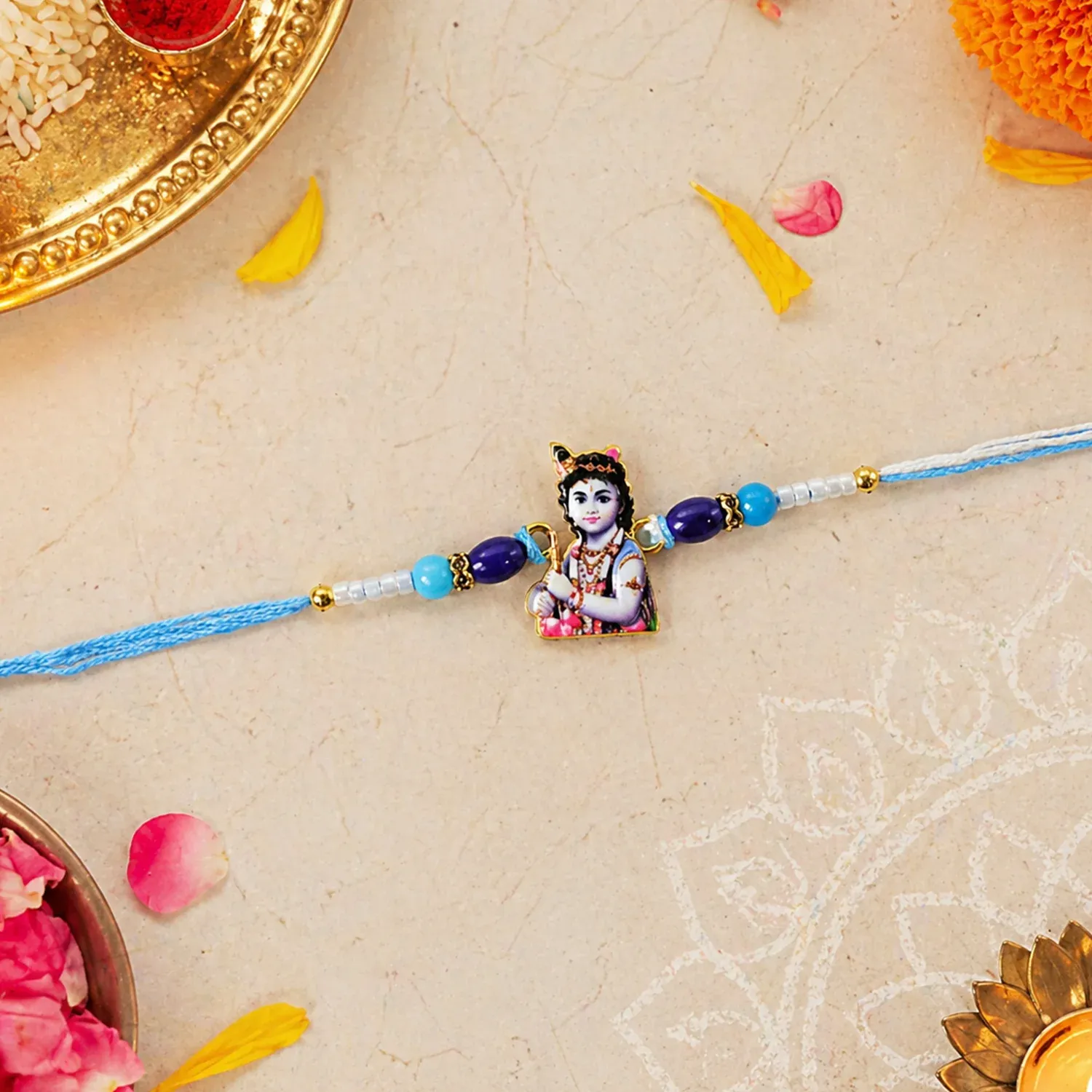 Spiritual Lord Krishna Rakhi – Beautiful & Durable Design for Raksha Bandhan - Detailed Feature View 2
