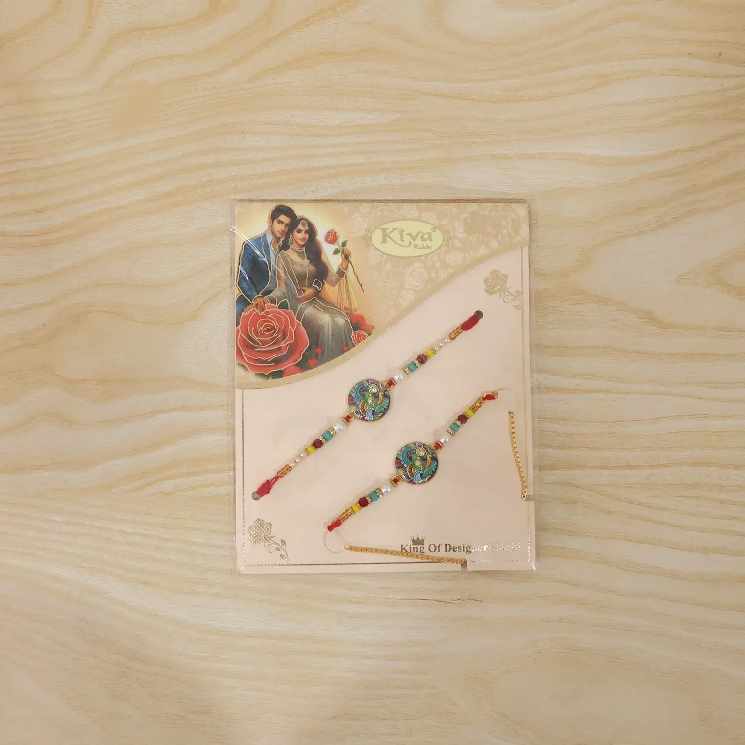 Premium Traditional Thread with Elegant Pearl Beads Lumba Rakhi for Raksha Bandhan - Detailed Feature View 7