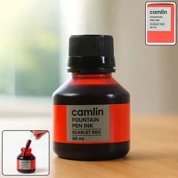 Scarlet Red Fountain Pen Ink – Smooth Flow 60ml Bottle