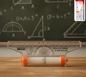 Precision Ruler 16 cm with Rolling Mechanism for Perfect Circles