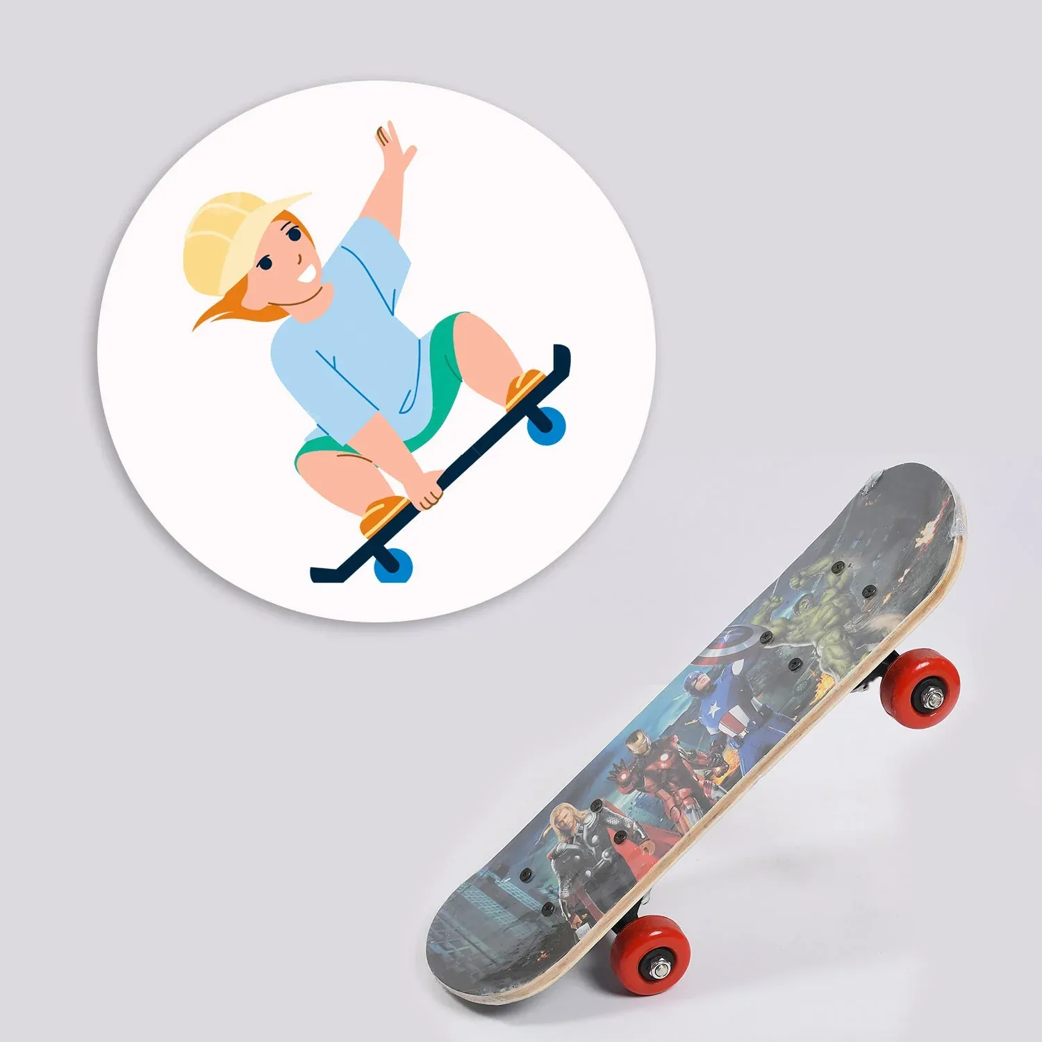 Premium Wood Skateboard – Lightweight & Durable for All Ages | Konex - Buy Online at Alikart