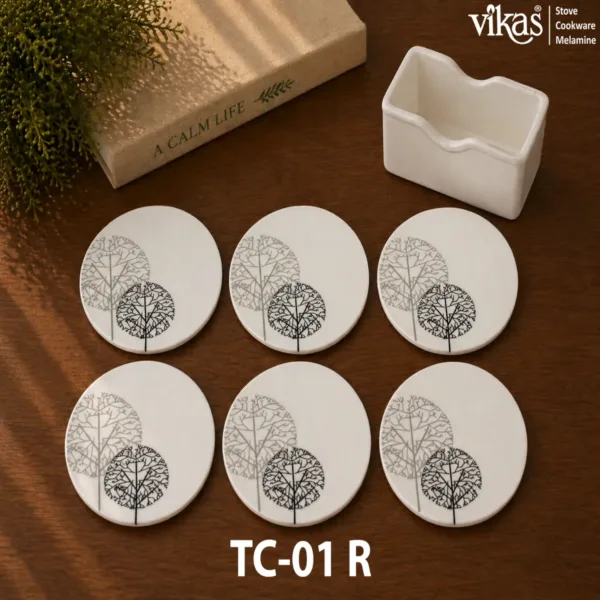 Melamine Tea Coasters – Stain & Heat Resistant Set of 6