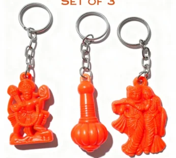 Plastic Hindu God Keychains – Devotional Religious Key Ring for Keys, Bags & Gifting (Set of 3)