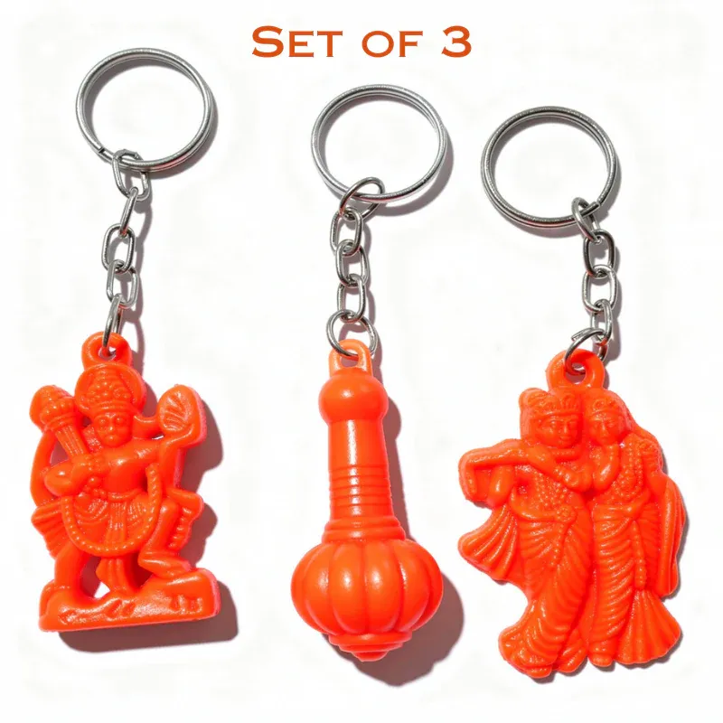 Premium Plastic Hindu God Keychains – Devotional Religious Key Ring for Keys, Bags & Gifting (Set of 3) - Buy Online at Alikart