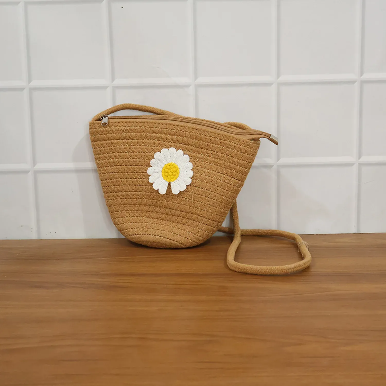Jute Crossbody Bag – Lightweight Casual & Travel Essential - Detailed Feature View 7