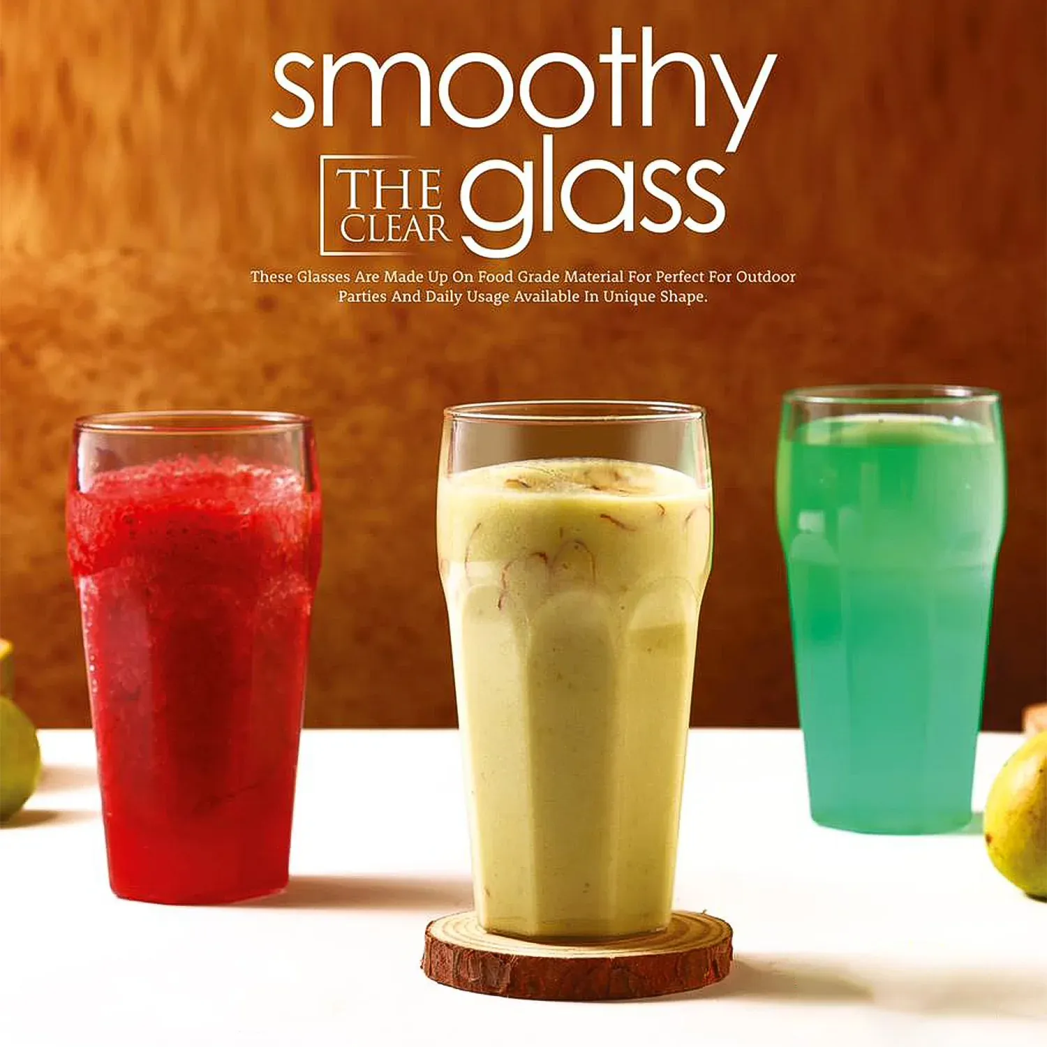 Transparent Smoothie Glass Set – 6 Durable 300ml Tumblers - Detailed Feature View 7