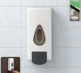 Wall Mounted Soap Dispenser – Refillable Push Button for Bathroom