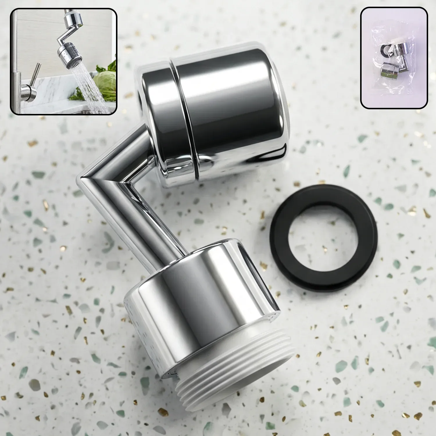 Premium Faucet Aerator – 1080 Degree Swivel, Splash-Proof Water Flow - Buy Online at Alikart
