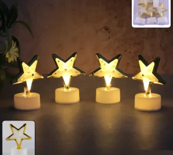 Star Shaped Flameless LED Candles – Set of 4 for Home Decor