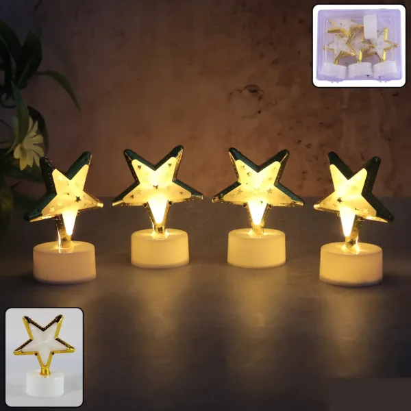 Star Shaped Flameless LED Candles – Set of 4 for Home Decor