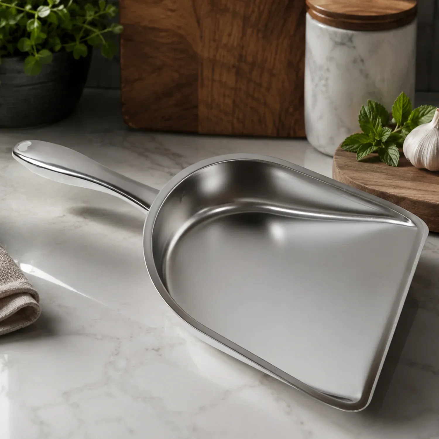 Stainless Steel Dustpan – Heavy Duty Cleaning Tool with Handle - Detailed Feature View 6
