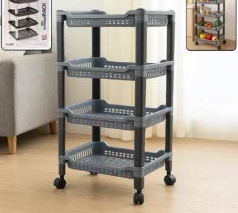 Plastic Storage Rack – 4-Layer Ventilated Multipurpose Organizer
